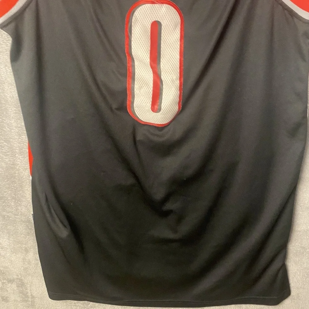 Adidas Men's Large Lillard Portland Jersey Black Red NBA